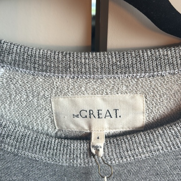 NWT The Great The College Sweatshirt size 4 XL Varsity Grey NEW $175 - Picture 3 of 11